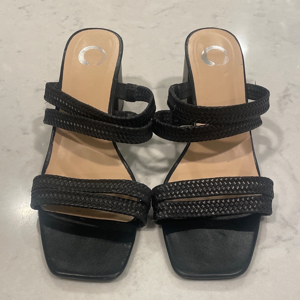 Black Braided Heels